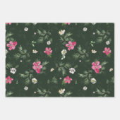 Schönes Weihnachtsmuster der Wasserfarbe - Blume Geschenkpapier Set (Vorderseite)