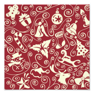 Schönes Weihnachtsmuster Fotodruck
