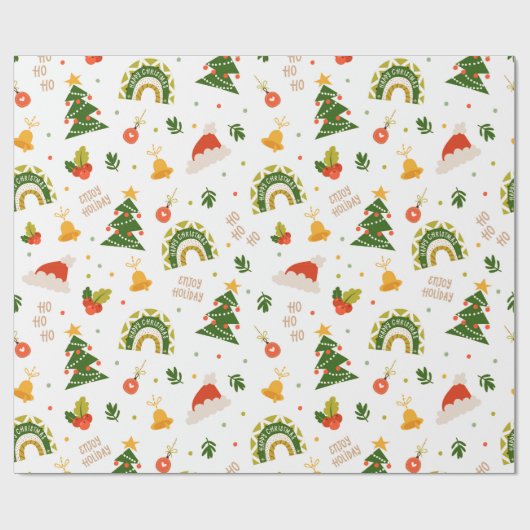 Schönes Weihnachtsmuster Geschenkpapier (Flach)