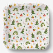 Schönes Weihnachtsmuster Pappteller (Vorderseite)