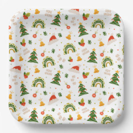 Schönes Weihnachtsmuster Pappteller