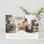 Schönes Weihnachtsrahmen Personalisiertes Foto Feiertagskarte (Stehend Vorderseite)