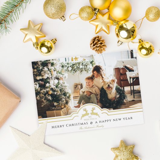 Schönes Weihnachtsrahmen Personalisiertes Foto Feiertagskarte