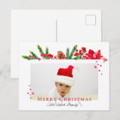 Schönes Weihnachtsrahmen Personalisiertes Foto Postkarte (Vorne/Hinten)
