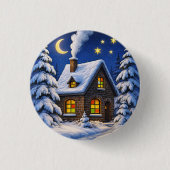 Schönes Weihnachtsthema Button (Vorderseite)