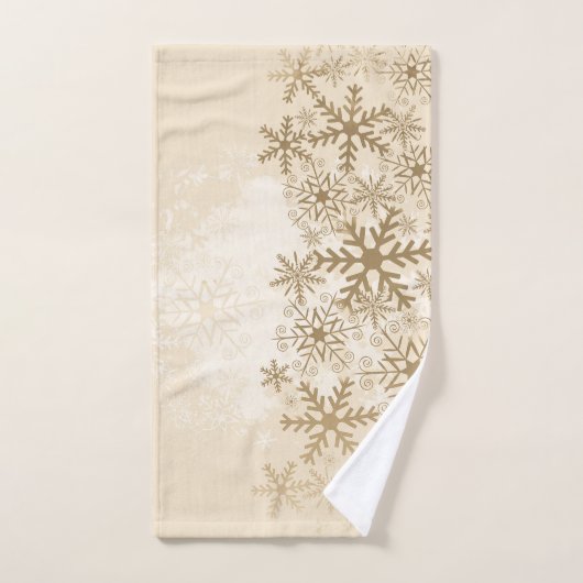 Schönes Weihnachtstuch mit Schneeflocken Badhandtuch Set (Handtuch)