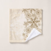Schönes Weihnachtstuch mit Schneeflocken Badhandtuch Set (Waschlappen)