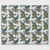 Schönes Weihnachtsvogelmuster Geschenkpapier (Flach)