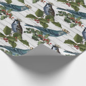 Schönes Weihnachtsvogelmuster Geschenkpapier (Ecke)