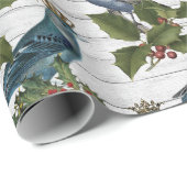Schönes Weihnachtsvogelmuster Geschenkpapier (Rolleneckpunkt)