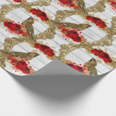 Schönes Weihnachtsvogelmuster Geschenkpapier (Ecke)