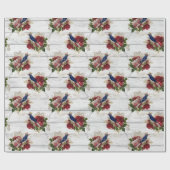 Schönes Weihnachtsvogelmuster Geschenkpapier (Flach)