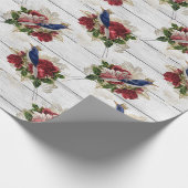 Schönes Weihnachtsvogelmuster Geschenkpapier (Ecke)