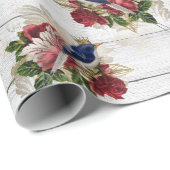 Schönes Weihnachtsvogelmuster Geschenkpapier (Rolleneckpunkt)