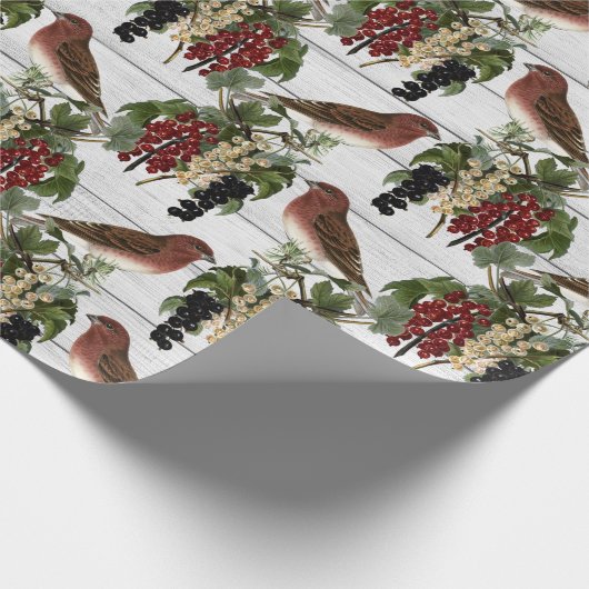 Schönes Weihnachtsvogelmuster Geschenkpapier (Ecke)