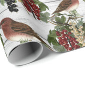 Schönes Weihnachtsvogelmuster Geschenkpapier (Rolleneckpunkt)