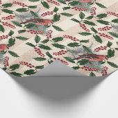 Schönes Weihnachtsvogelmuster Geschenkpapier (Ecke)