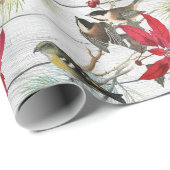 Schönes Weihnachtsvogelmuster Geschenkpapier (Rolleneckpunkt)