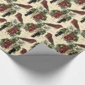 Schönes Weihnachtsvogelmuster Geschenkpapier (Ecke)