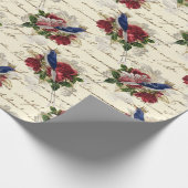 Schönes Weihnachtsvogelmuster Geschenkpapier (Ecke)