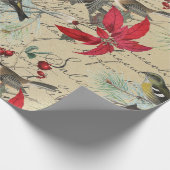 Schönes Weihnachtsvogelmuster Geschenkpapier (Ecke)