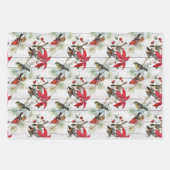 Schönes Weihnachtsvogelmuster Geschenkpapier Set (Vorderseite 3)