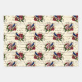 Schönes Weihnachtsvogelmuster Geschenkpapier Set (Vorderseite 2)