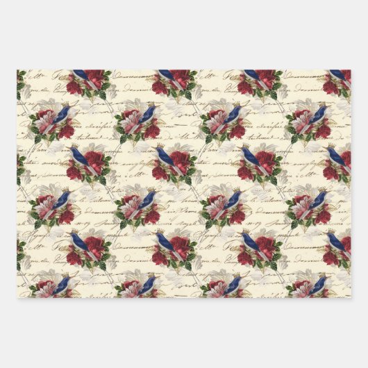 Schönes Weihnachtsvogelmuster Geschenkpapier Set (Vorderseite 2)