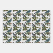 Schönes Weihnachtsvogelmuster Geschenkpapier Set (Vorderseite 3)