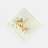Schönes Weihnachtswatercolor Candle Design Serviette (Ecke)