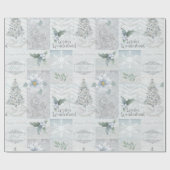 Schönes Weihnachtsweiße und silberne Geschenkpapier (Flach)