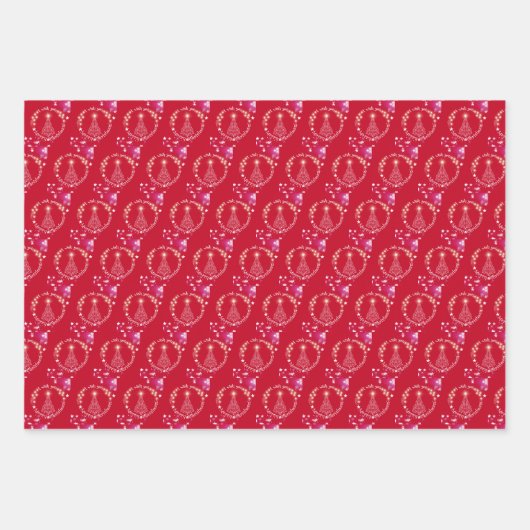 Schönes Weihnachtswrapping Paper Flat Sheet Set 3 Geschenkpapier Set (Vorderseite)