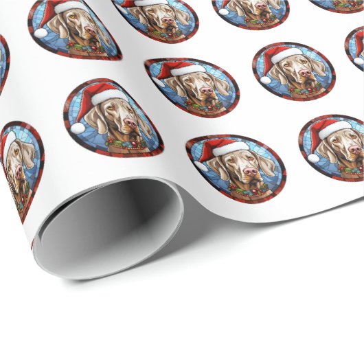 Schönes Weimaraner Hundeschlittmuster Geschenkpapier (Rolleneckpunkt)