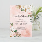 Schönes Weiß-Blume-Brautparty Einladung (Stehend Vorderseite)