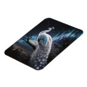 Schönes Weiß Pfau Aurora Borealis Landschaftlich Magnet (Linke Seite)
