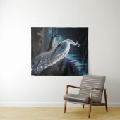 Schönes Weiß Pfau Aurora Borealis Landschaftlich Wandteppich (Beispiel (Horizontal))