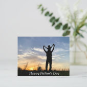 Schönes Weiß Schwarzer Sonnenuntergang Vatertag Postkarte (Stehend Vorderseite)