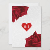 Schönes Weiß Textur Rote Rosen Brautparty Einladung (Rückseite)