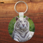 Schönes Weiß-Tiger-Foto Schlüsselanhänger (Vorderseite)