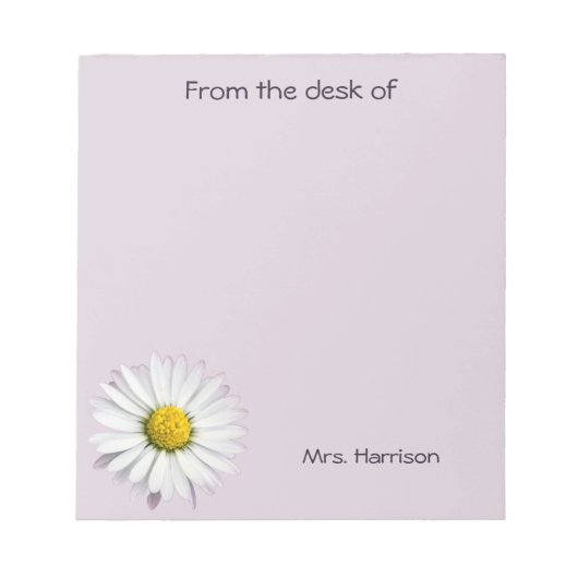 Schönes Weiß und Gelb Daisy Notizblock (Vorderseite)