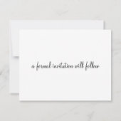 Schönes Weiß und Schwarz Save the Date (Rückseite)