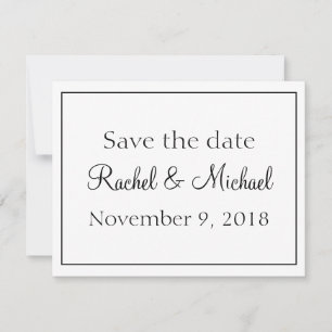 Schönes Weiß und Schwarz Save the Date