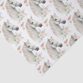 Schönes Weiße Pferde Boho Blumenmuster Seidenpapier (Ausschnitt)