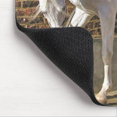 Schönes weißes arabisches Pferd Mousepad (Ecke)