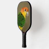 Schönes weißes Bündchen Kaique Parrot Posing Pickleball Schläger (Links)