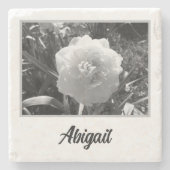 Schönes weißes Daffodil Steinuntersetzer (Vorderseite)