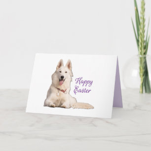 Schönes weißes deutsches Schäferhund Happy Oaster Karte