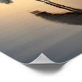 Schönes weißes Egret allein bei Morgendämmerung Poster (Ecke)