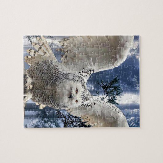 schönes weißes Eulenpuzzlespiel Puzzle (Horizontal)