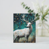 Schönes Weißes Hirsch Postkarte (Stehend Vorderseite)